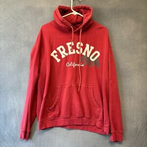 Fresno California Hoodie Sweatshirt Mens XL American Crown Bear Graphic Boxy